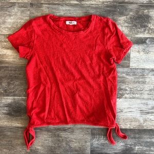 Madewell Red Side Tie Tee